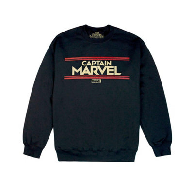 B&Q -  Marvel Womens Black Captain Marvel Sweatshirt (Large)