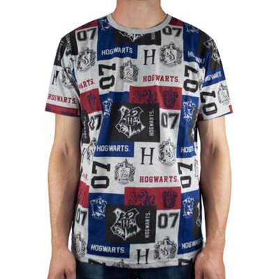 Vanilla Underground Harry Potter Mens Grey Hogwarts Houses Short Sleeved T-Shirt (Large) from B&Q