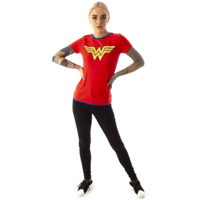 B&Q -  Dc Comics Womens Red Logo Short Sleeved T-Shirt (Xx-Large)