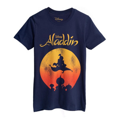 Vanilla Underground Disney Mens Blue Aladdin Short Sleeved T-Shirt (Medium)