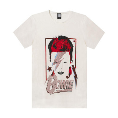Vanilla Underground Amplified Clothing Mens White David Bowie Short Sleeved T-Shirt (Large) from B&Q