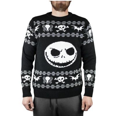 B&Q -  Disney The Nightmare Before Christmas Unisex Black Jack Skellington Christmas Jumper (Xx-Large)