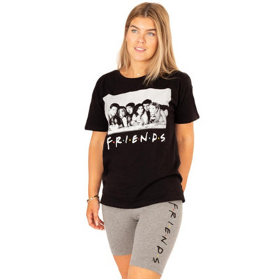 Vanilla Underground Friends Womens Black Short Sleeve Cycling Short Pyjama Set (Small) from B&Q