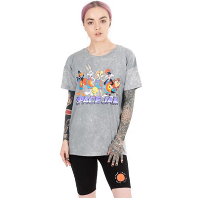 Vanilla Underground Space Jam Womens Grey Short Sleeve Cycling Short Pyjama Set (X-Small) from B&Q