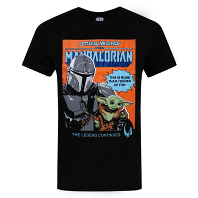 Vanilla Underground Star Wars Mens Black Grogu Short Sleeved T-Shirt (Small)