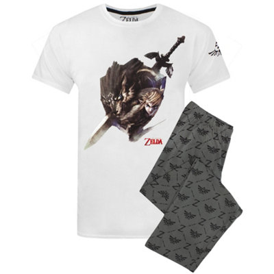 Vanilla Underground Nintendo Mens White Zelda Short Sleeve Long Leg Pyjama Set (Medium) from B&Q