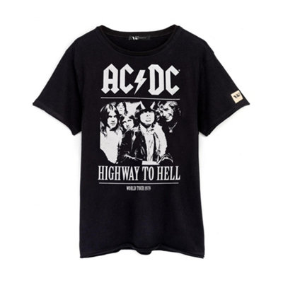 Vanilla Underground Ac/dc Unisex Black Band Members Short Sleeved T-Shirt (Medium) from B&Q