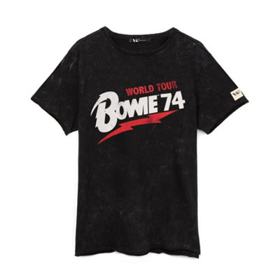 Vanilla Underground David Bowie Mens Black World Tour Graphic Short Sleeved T-Shirt (Xxx-Large) from B&Q