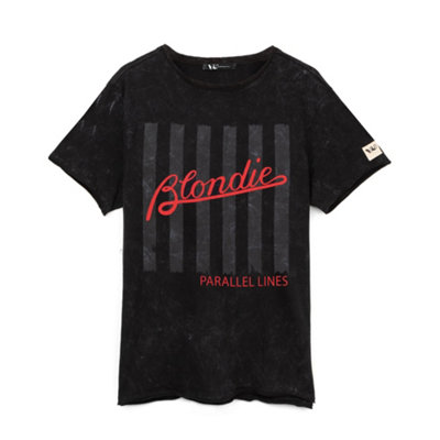 B&Q -  Blondie Mens Black Band Logo Short Sleeved T-Shirt (X-Large)