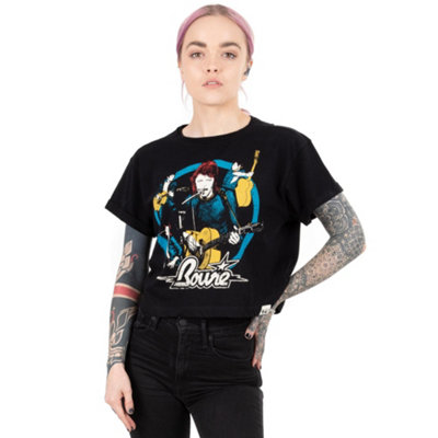 Vanilla Underground David Bowie Womens Black Character Short Sleeved T-Shirt (Xxx-Large) from B&Q