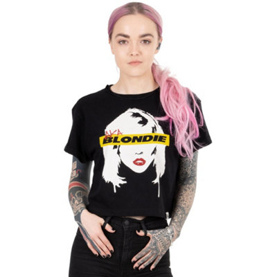 Vanilla Underground Blondie Womens Black Debbie Harry Cropped Short Sleeved T-Shirt (Xxx-Large) from B&Q