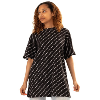 B&Q -  Barbie Womens Black Logo Oversized Short Sleeved T-Shirt (X-Large)