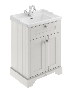 Hudson Reed Floor Standing 2 Door Traditional Vanity Unit With 1 Tap Hole Ceramic BasinTimeless Sand 620 X 470 mm from B&Q