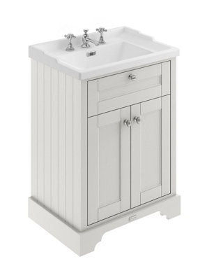 Hudson Reed Floor Standing 2 Door Traditional Vanity Unit With 3 Tap Hole Ceramic BasinTimeless Sand620 X 470 mm from B&Q