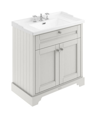 Hudson Reed Floor Standing 2 Door Traditional Vanity Unit With 3 Tap Hole Ceramic BasinTimeless Sand820 X 470 mm from B&Q