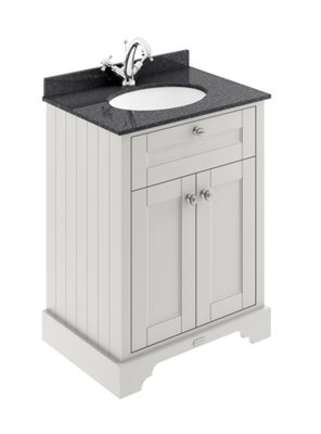 Hudson Reed Floor Standing 2 Door Traditional Vanity Unit With 1 Tap Hole Black Marble Top & BasinTimeless Sand620 X 470 mm from B&Q