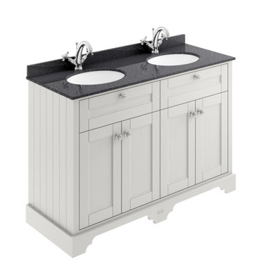 Hudson Reed Floor Standing 4 Door Traditional Vanity Unit With 1 Tap Hole Black Marble Double BasinTimeless Sand1220 X 470 mm from B&Q