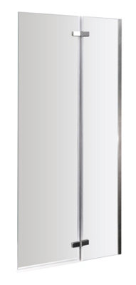 Balterley Chrome 5mm Toughened Safety Glass Centre Hinged Shower Bath Screen from B&Q