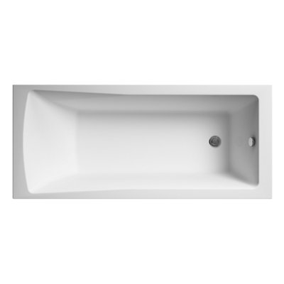 Balterley Modern Single Ended Straight Shower Bath With Leg Set1700mm X 700mmWhite from B&Q