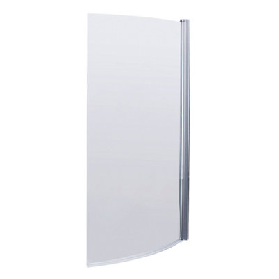 Balterley Curved 6Mm Toughened Safety Glass Reversible B-Bath Screen - Chrome Small
