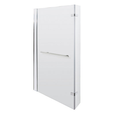 Balterley 6mm Toughened Safety Glass Reversible L-Shaped Bath Fixed Screen Hinged Return With RailChrome from B&Q