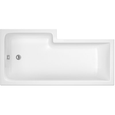 Balterley White Shape Right Hand Shower Bath Tub With Leg Set (Waste & Panels Not Included) - 1700Mm Small