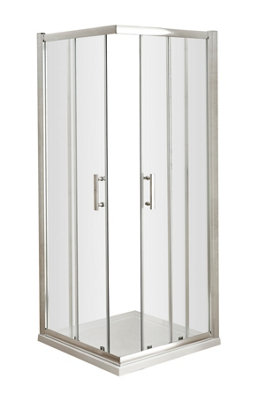 Balterley Contemporary Square Corner Entry Shower Enclosure6mm Safety Glass800mmChrome from B&Q