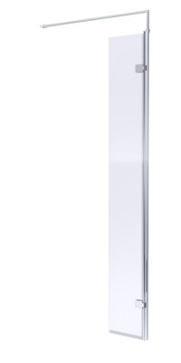 B&Q -  Drakelow Contemporary Bathroom 8mm Glass Wetroom Swing Screen With Support BarChrome Finish1950 X 322 X 27mm
