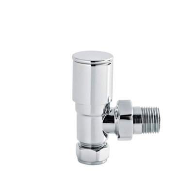 Balterley Angled Round Modern Radiator ValvesSold In PairsChrome from B&Q