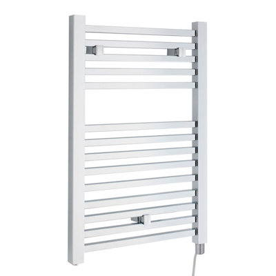 B&Q -  Electric Vertical Square Towel Rail With 14 Rails690mm X 500mm200 WattChrome