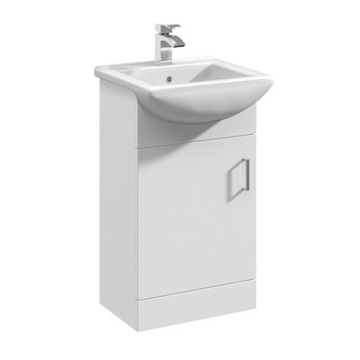 Balterley 1 Door Vanity Basin Unit With Square Basin450mmGloss White from B&Q
