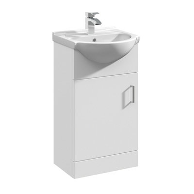 Balterley 1 Door Bathroom Vanity Basin Unit With Round Basin450mmGloss White from B&Q