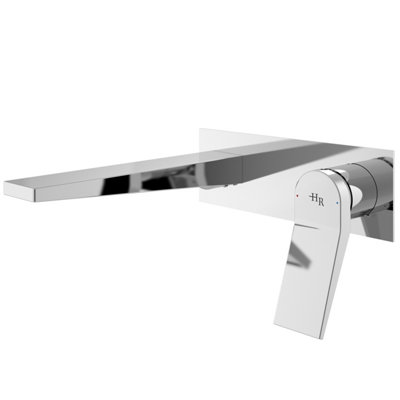 B&Q -  Soar Wall Mounted Single Lever Basin Mixer Tap Bathroom Chrome