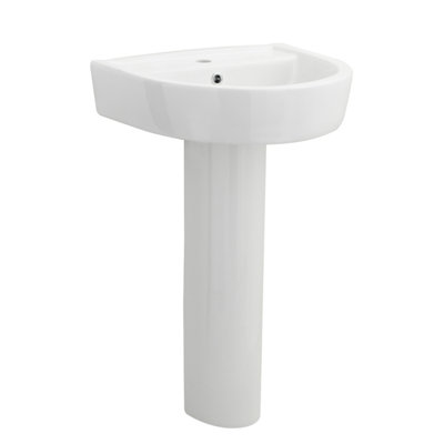 Balterley 1 Tap Hole Basin & Full Pedestal - 520Mm