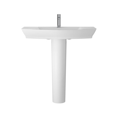 Balterley Spirit Ceramic Square Basin & Full Pedestal (Tap Not Included), 850Mm