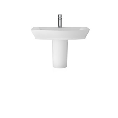 Balterley Spirit Square Ceramic Basin And Semi Pedestal, 550Mm
