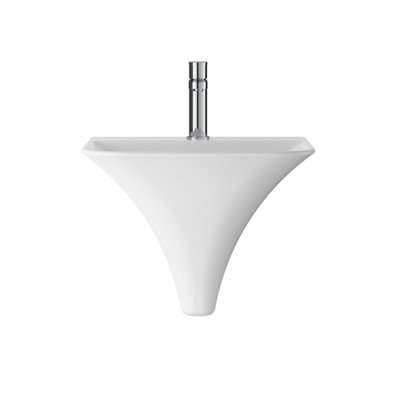 Balterley Summit Modern Wall Hung 1 Tap Hole Ceramic Basin 460mmWhite from B&Q
