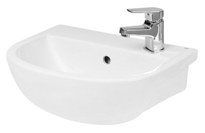 Round Ceramics Semi Recessed 1 Tap Hole Basin (Tap Not Included)400mmBalterley from B&Q