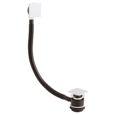Balterley Bath Push Button Waste With Square Overflow For Baths Up To 10Mm Thick - Chrome