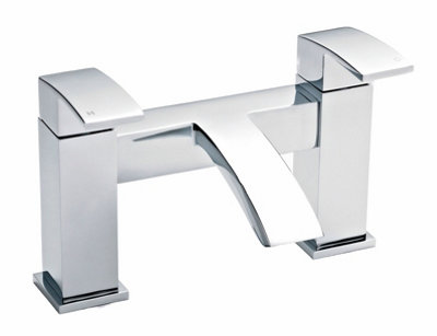 Balterley Contemporary Soft Square Dual Lever Deck Mounted Bath Filler Tap With Ceramic Disc Technology229 X 127 X 138mmChrome from B&Q
