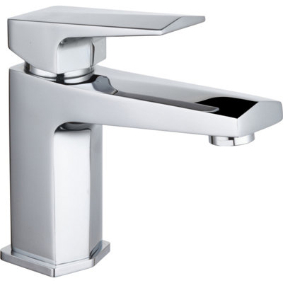 Balterley Swynfen Square Mono Basin Mixer Tap & Push Button WasteSingle Lever With Ceramic DiscChrome Finish from B&Q