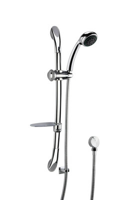 Balterley Round Luxury Slide Rail Shower Kit With Single Function Head & Outlet ElbowChrome from B&Q