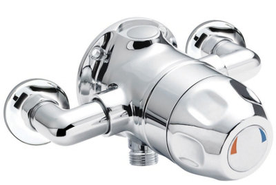 Contemporary Round Exposed Sequential Thermostatic Shower Valve (1 Outlet)ChromeBalterley from B&Q