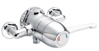 Contemporary Round Exposed Sequential Thermostatic Shower Valve With Lever HandleChromeBalterley from B&Q