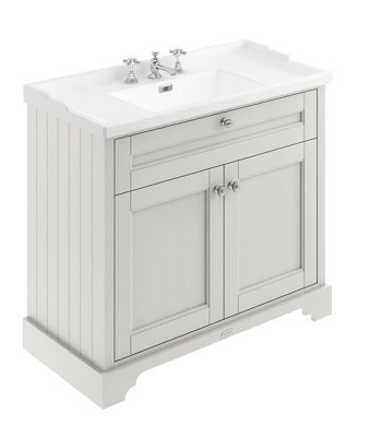 Hudson Reed Floor Standing 2 Door Traditional Vanity Unit With 3 Tap Hole Ceramic BasinTimeless Sand1020 X 470 mm from B&Q