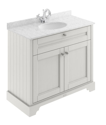 Hudson Reed Floor Standing 2 Door Traditional Vanity Unit With 1 Tap Hole Grey Marble Top & BasinTimeless Sand1020 X 470 mm from B&Q