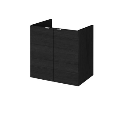 Hudson Reed Black Fusion Wall Hung Door Vanity Unit 500Mm-Charcoal Size 2