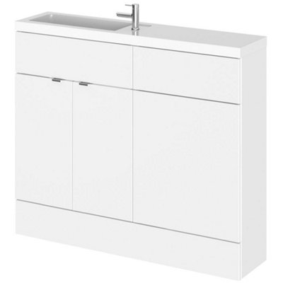 Hudson Reed Fusion 1000mm Compact Combined Wc And Vanity Unit With BasinGloss White from B&Q
