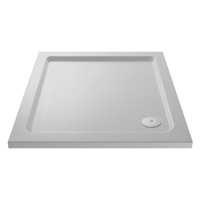 B&Q -  Square Slip Resistant Slimline Shower Tray With Matrix TechnologyWhite800 X 800 mm