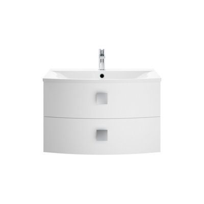 Hudson Reed Sarenna Wall Hung 2 Drawer Vanity Unit & BasinMoon White Matt712 X 504 X 448mm from B&Q
